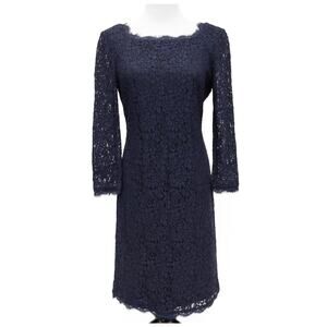 Adrianna Papell Blue Lace Formal Mini Dress Size 6
